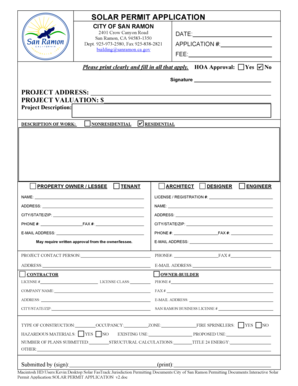 Solar Permit Application