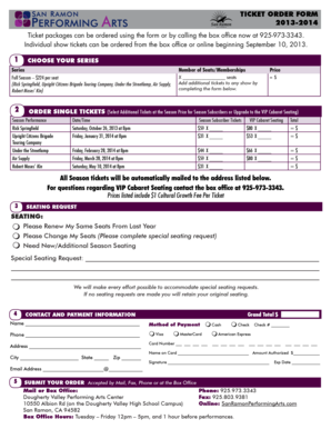 Ticket Order Form
