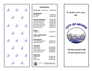 City of Arvada ACH Direct Payment Service Agreement