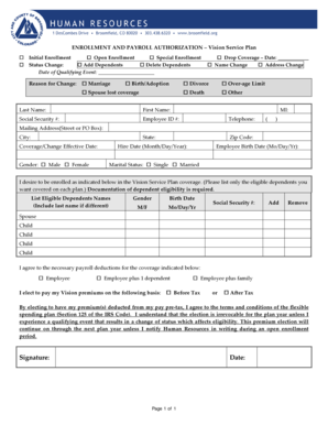 Vision Service Plan Enrollment Form