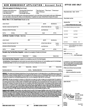VyStar Credit Union Membership Application