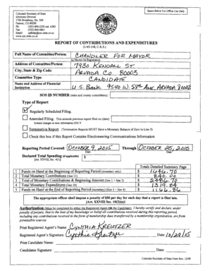 Colorado Campaign Finance Report