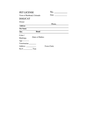 Pet License Application