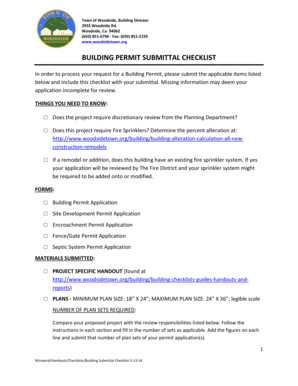 BUILDING PERMIT SUBMITTAL CHECKLIST - woodsidetown