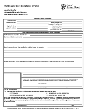 Building Permit Application for Alternate Materials