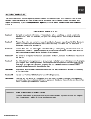 Retirement Plan Distribution Request Form
