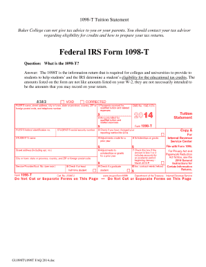 IRS Form 1098-T Tuition Statement