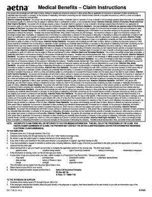 Aetna Medical Benefits Claim Form