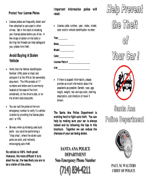License Plate Protection and Vehicle Theft Prevention
