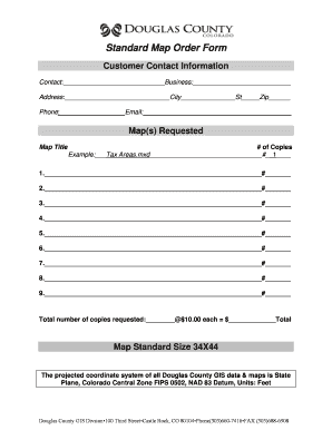 Standard Map Order Form