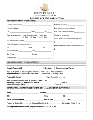 Business Credit Application Form