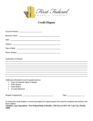 Credit Dispute Form