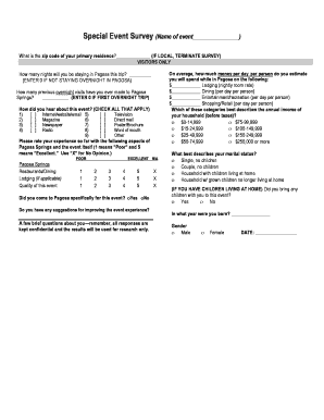 Special Event Survey Form