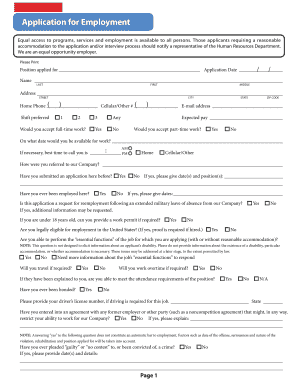 Application for Employment