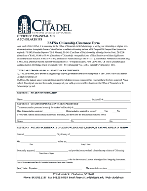 FAFSA Citizenship Clearance Form