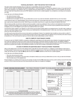 Share Checking Reconcilement Form