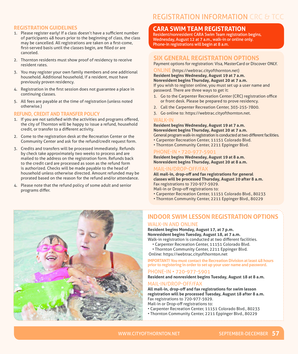 Thornton Recreation Registration Form