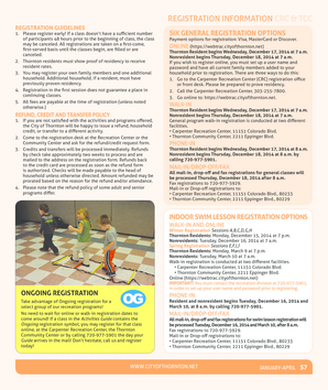 Thornton Recreation Registration Form