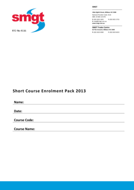 Short Course Enrolment Pack
