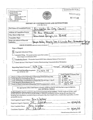 Colorado Campaign Finance Report