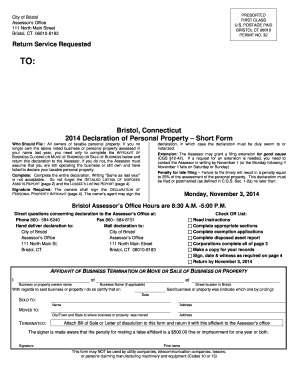 2014 Connecticut Personal Property Declaration