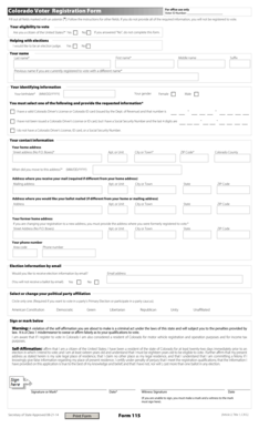 Colorado Voter Registration Form