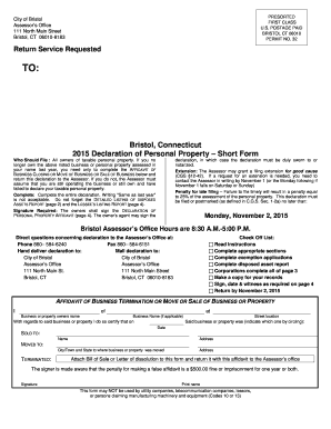 2015 Connecticut Personal Property Declaration