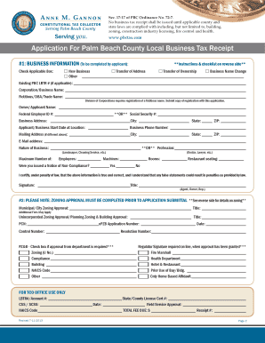 Palm Beach County Business Tax Receipt Application