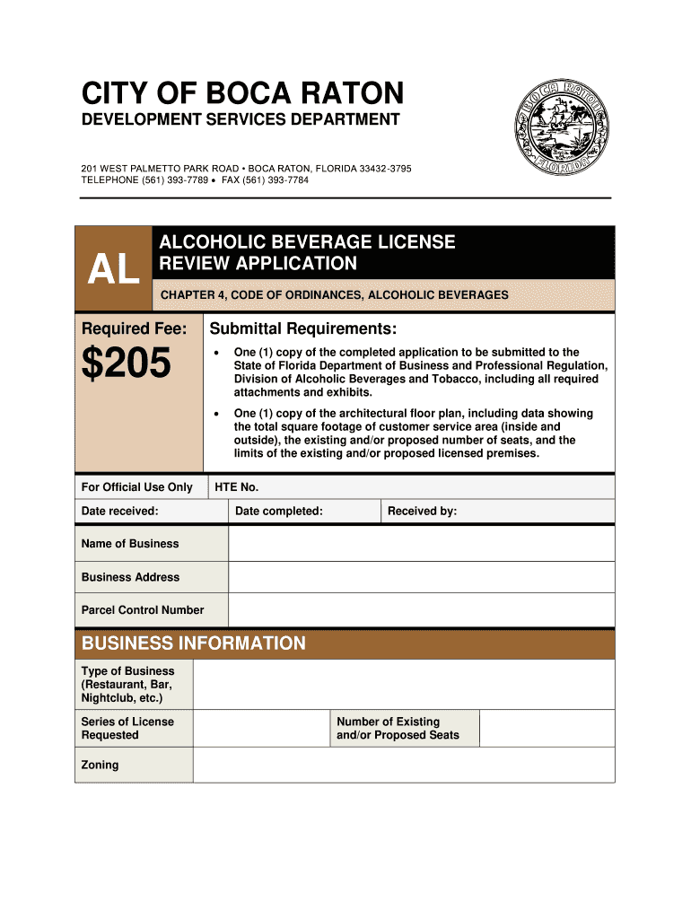 ALCOHOLIC BEVERAGE LICENSE AL REVIEW APPLICATION Fill and Sign