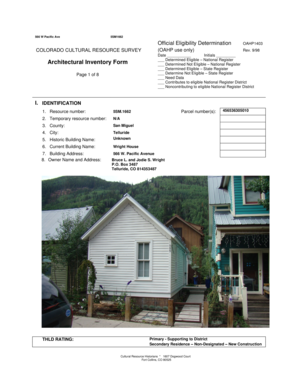 Colorado Cultural Resource Survey Form
