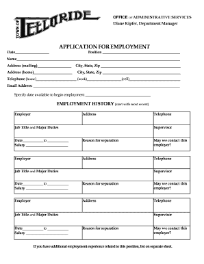 Application for Employment