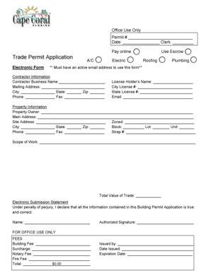 Trade Permit Application Form