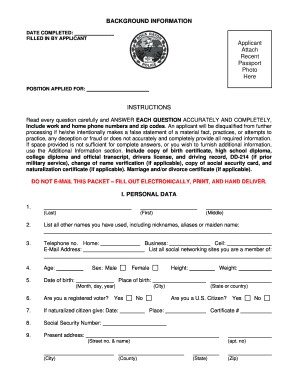 Employment Application Form