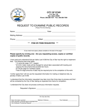 Request to Examine Public Records