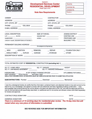 Residential Development Permit Application