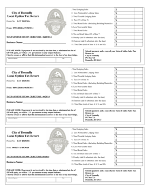 Local Option Tax Return - City of Donnelly Idaho - cityofdonnelly