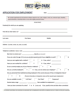 Employment Application Form