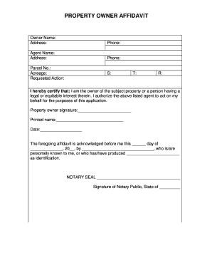 Property Owner Affidavit
