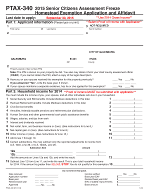 Illinois Senior Citizens Assessment Freeze Homestead Exemption Application