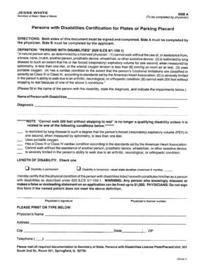 Persons with Disabilities Certification for Plates or Parking Placard