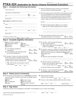 Illinois Senior Citizens Homestead Exemption Application