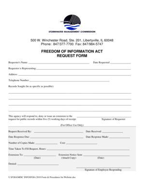 Freedom of Information Act Request Form