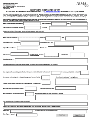 Supervisor’s Investigation Report