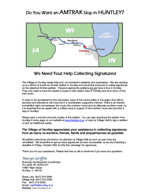 Huntley Amtrak Station Petition