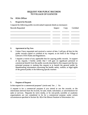 Illinois Freedom of Information Act Request Form