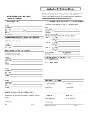 Business License Application