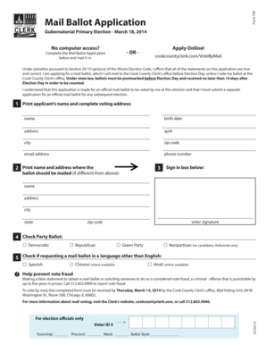 Illinois Mail Ballot Application