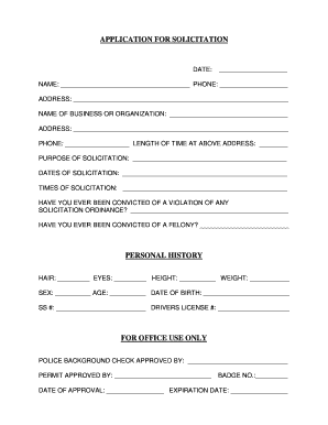 Solicitation Permit Application
