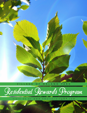 Village of Orland Park Residential Rewards Program Form