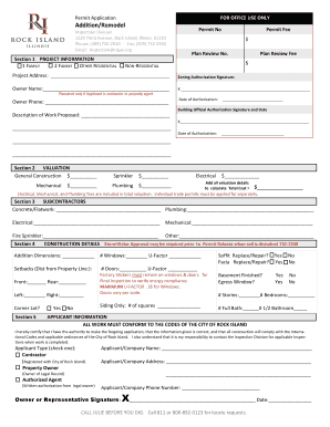 Permit Application for Addition/Remodel